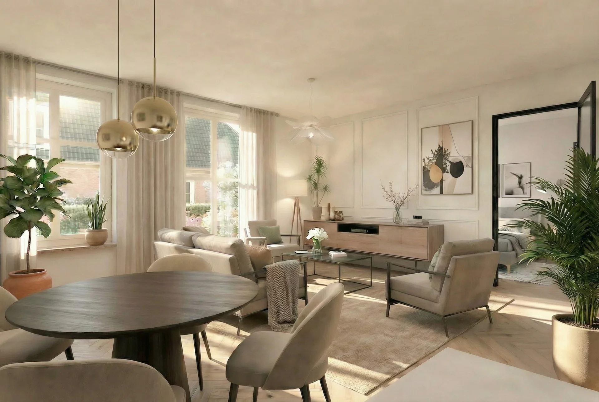 Artist impression De Woudhof: licht en sfeer