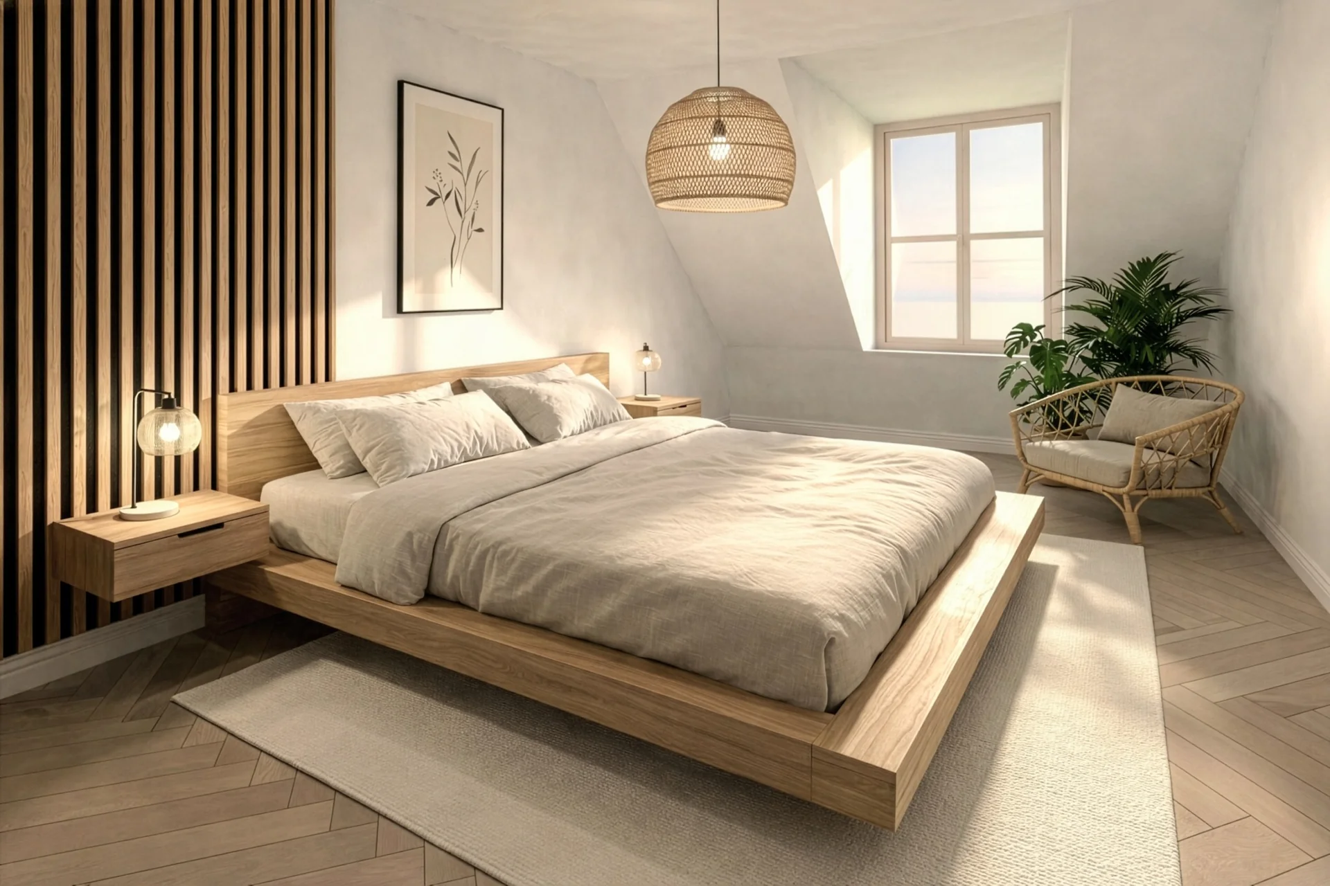 Artist impression De Woudhof: een sfeervolle slaapkamer