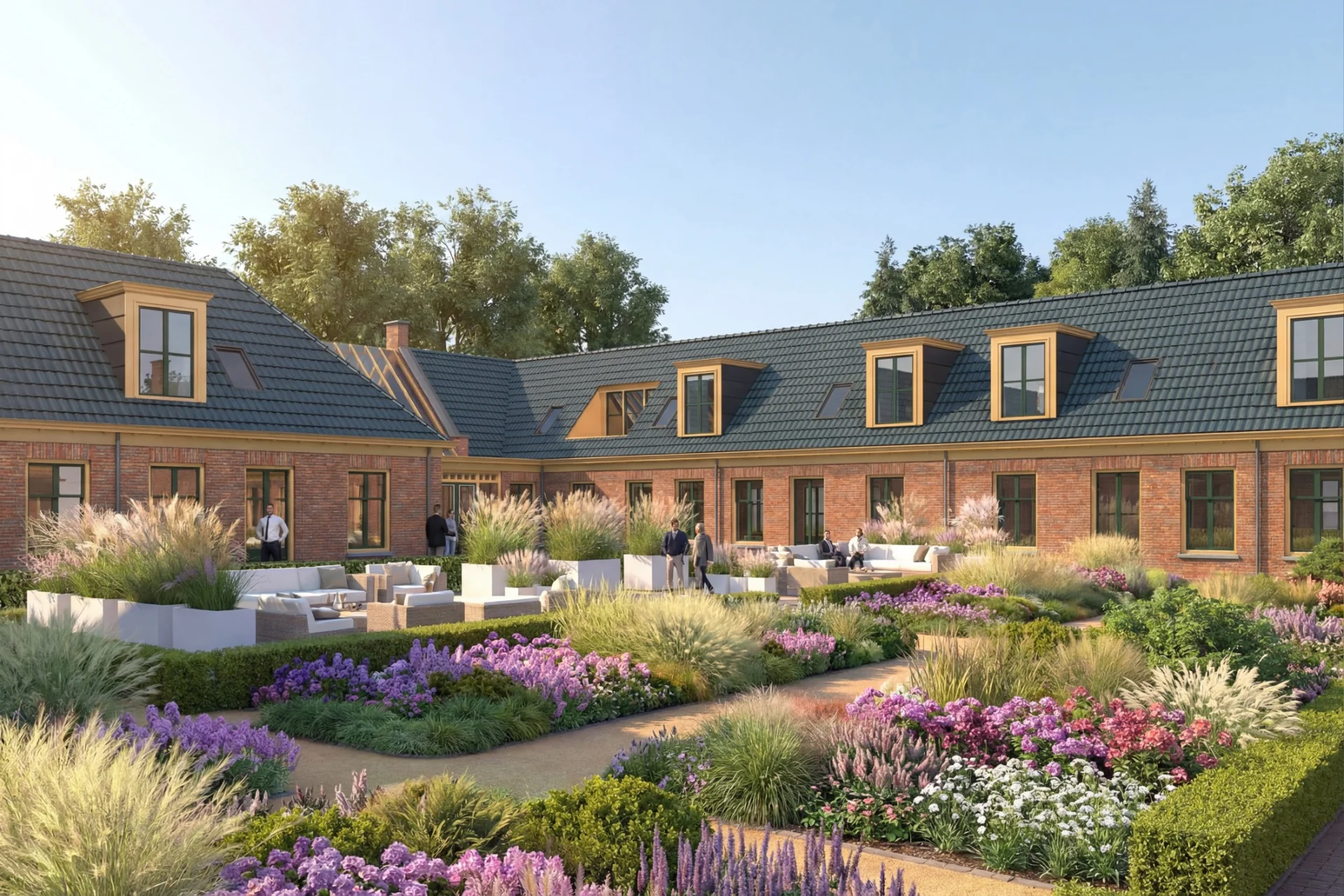 Artist impression van de groene binnentuin